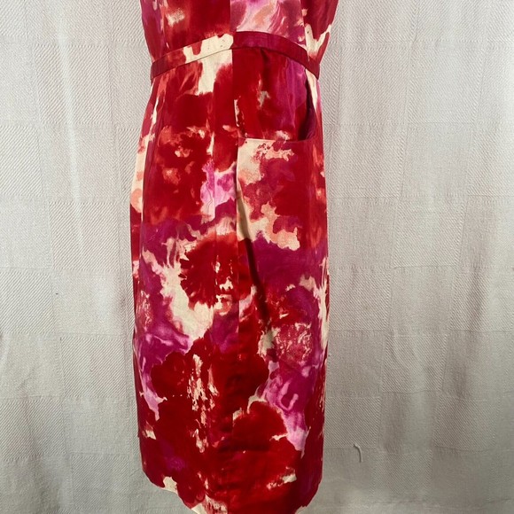 Adrianna Papell Red & Pink Sheath Dress Size 10 - Picture 8 of 16